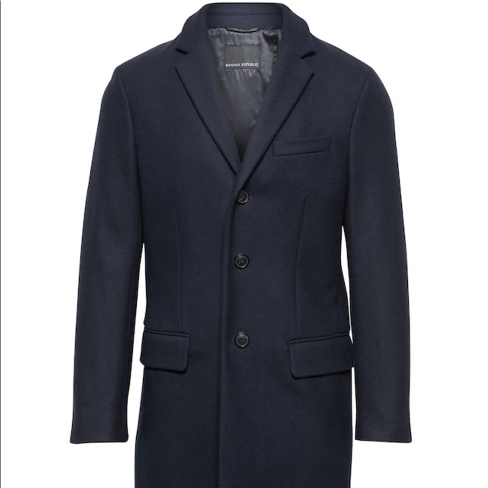 XS Men’s Banana Republic Italian Woolblend Topcoat - Picture 2 of 7